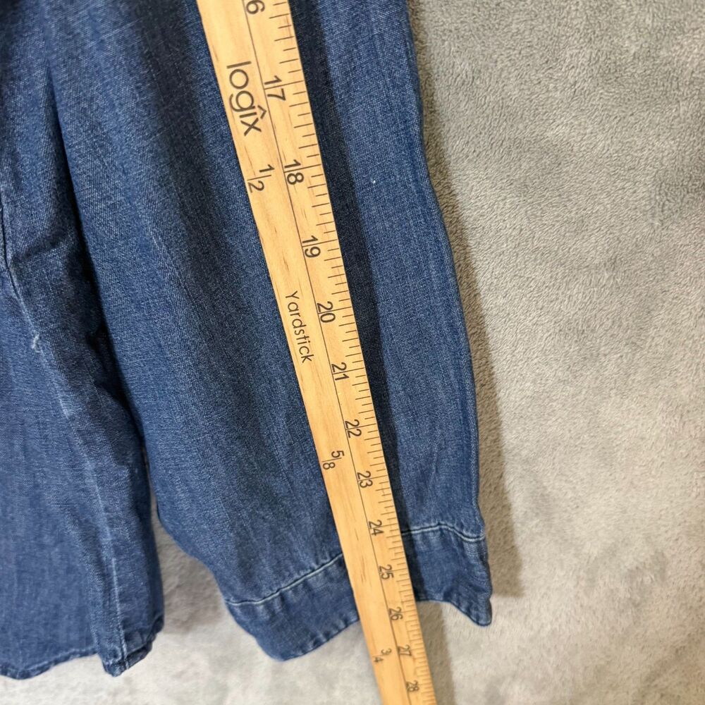 NWT J Jill Denim Shirt Women Plus 3X Blue Chambray Long Sleeve Button Blouse Top - Picture 6 of 8